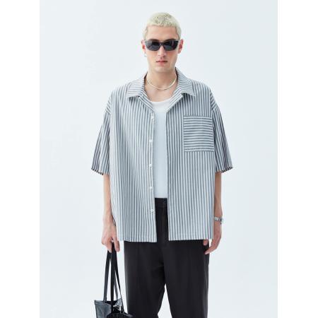 VAMOS CLO Overhemd grijs / wit