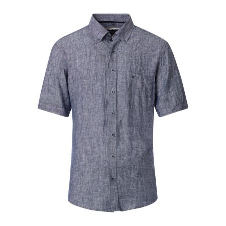 Casa Moda Linnen Overhemd blauw, Effen