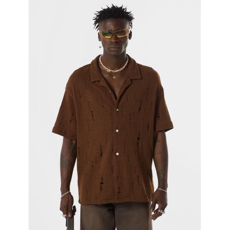 VAMOS CLO Overhemd bruin / chocoladebruin