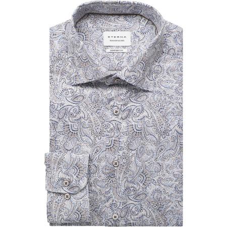 ETERNA Overhemd donkerbruin, Bedrukt