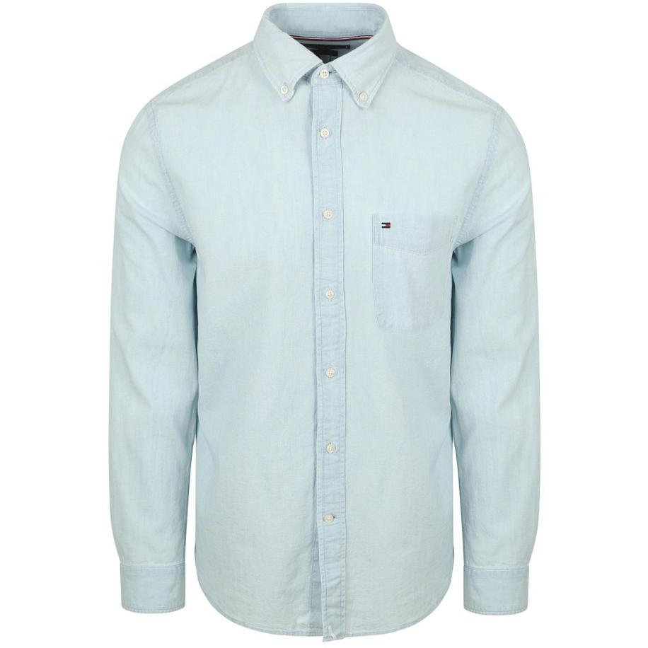 Tommy Hilfiger Chambray Overhemd Lichtblauw Blauw