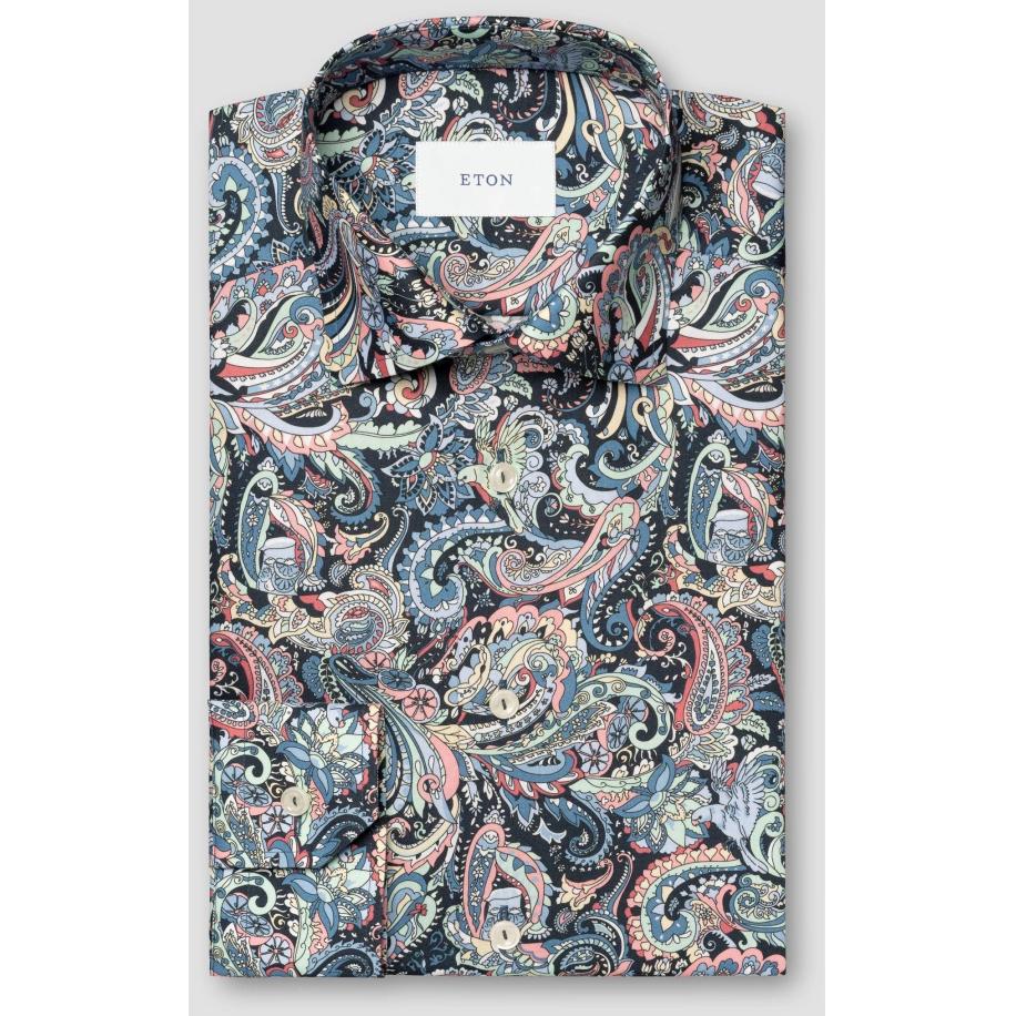 ETON Overhemd blauw, Motief Blauw