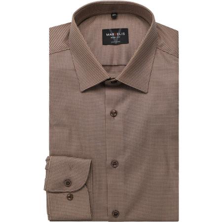 Marvelis Overhemd bruin, Faux-uni