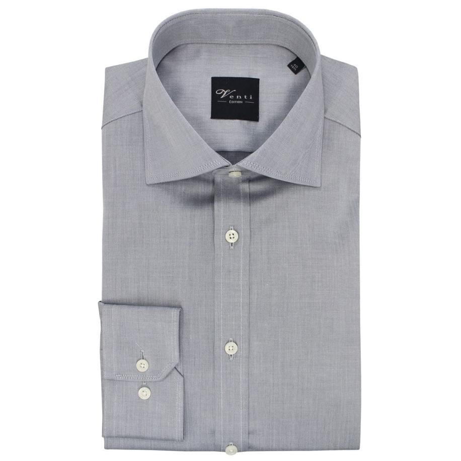 Venti Overhemd zilver, Faux-uni Grijs