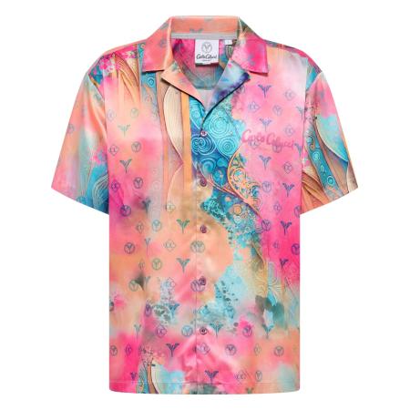 carlo colucci Carlo Colucci Overhemd Eikemann roestbruin / koraal / pink / natuurwit