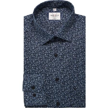 Marvelis Overhemd marine, Bedrukt