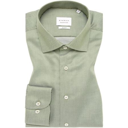 ETERNA Overhemd donkergroen, Gestructureerd