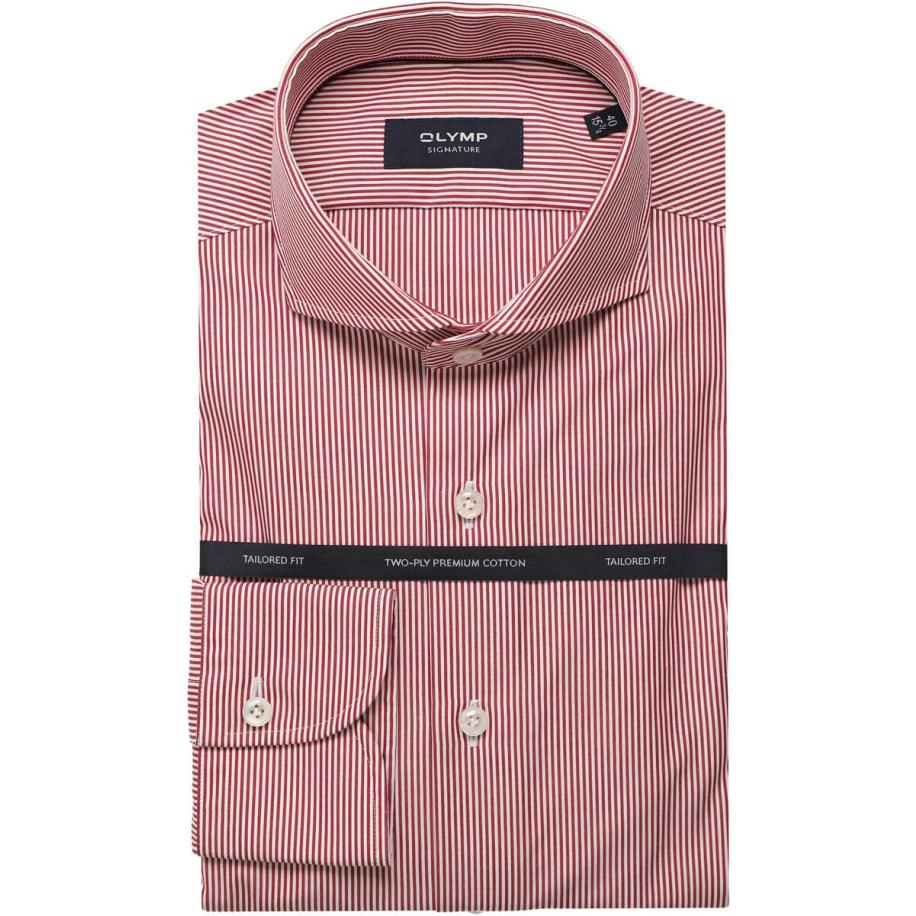 OLYMP SIGNATURE Overhemd rood/wit, Gestreept Rood