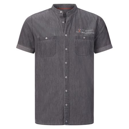 jan vanderstorm Jan Vanderstorm Overhemd Luzza grijs gemêleerd / wit