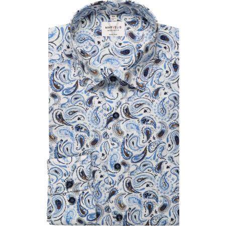 Marvelis Overhemd blauw, Bedrukt