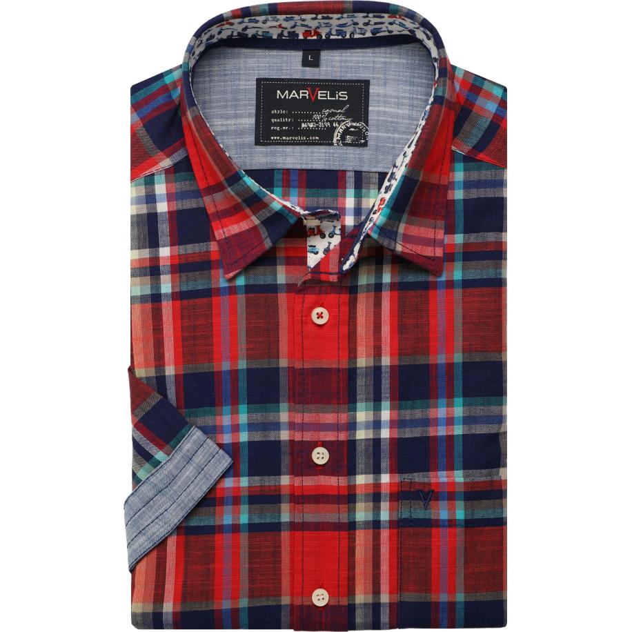 Marvelis Casual Overhemd Korte mouw rood Rood