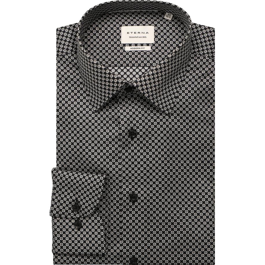 ETERNA Overhemd antraciet, Bedrukt Grijs