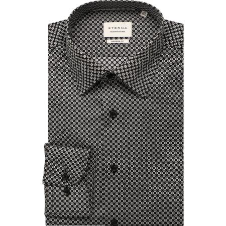 ETERNA Overhemd antraciet, Bedrukt