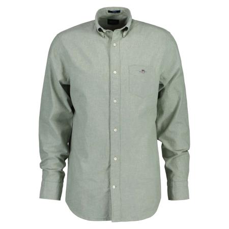GANT Linnen Overhemd lichtgroen, Effen