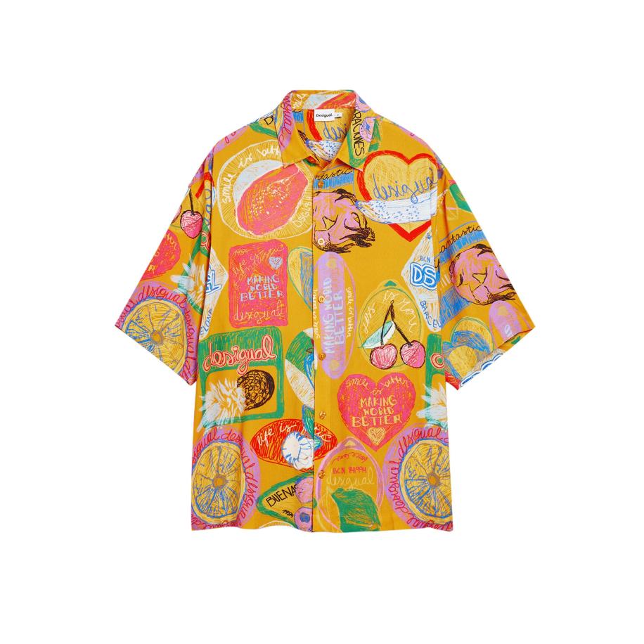 Desigual Desigual Overhemd groen / oranje / pink / rood -