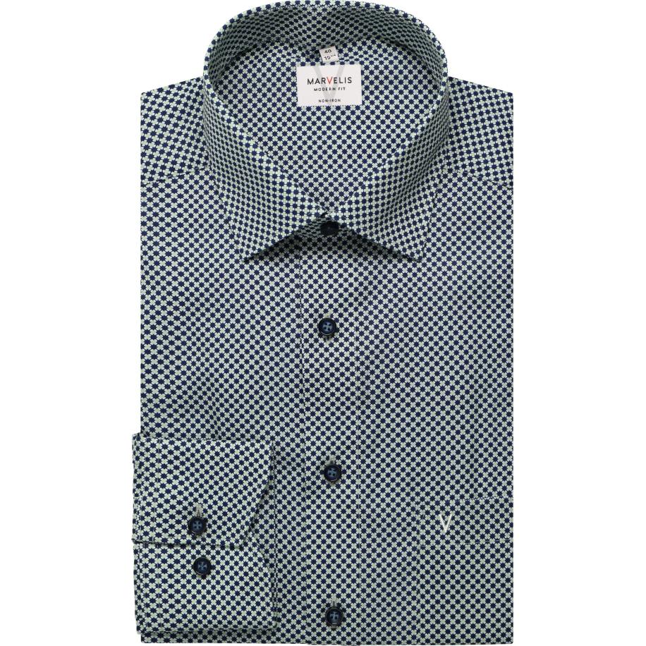 Marvelis Overhemd olijf, Bedrukt Groen