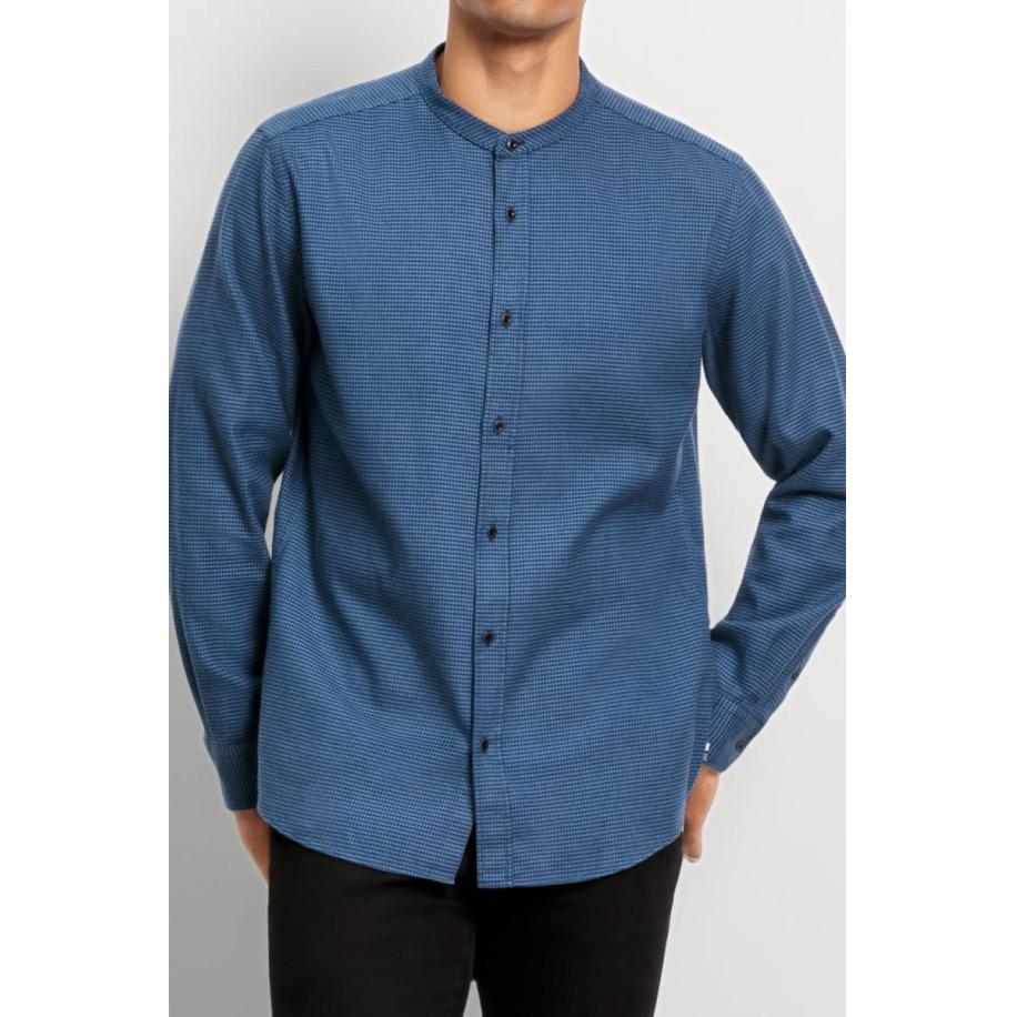 OLYMP Casual Overhemd marine, Faux-uni Blauw