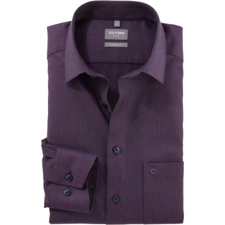 OLYMP Luxor Overhemd pruim, Faux-uni