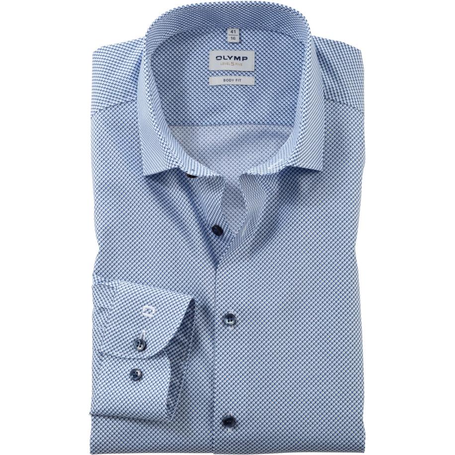 OLYMP Level Five Overhemd blauw, Bedrukt Blauw