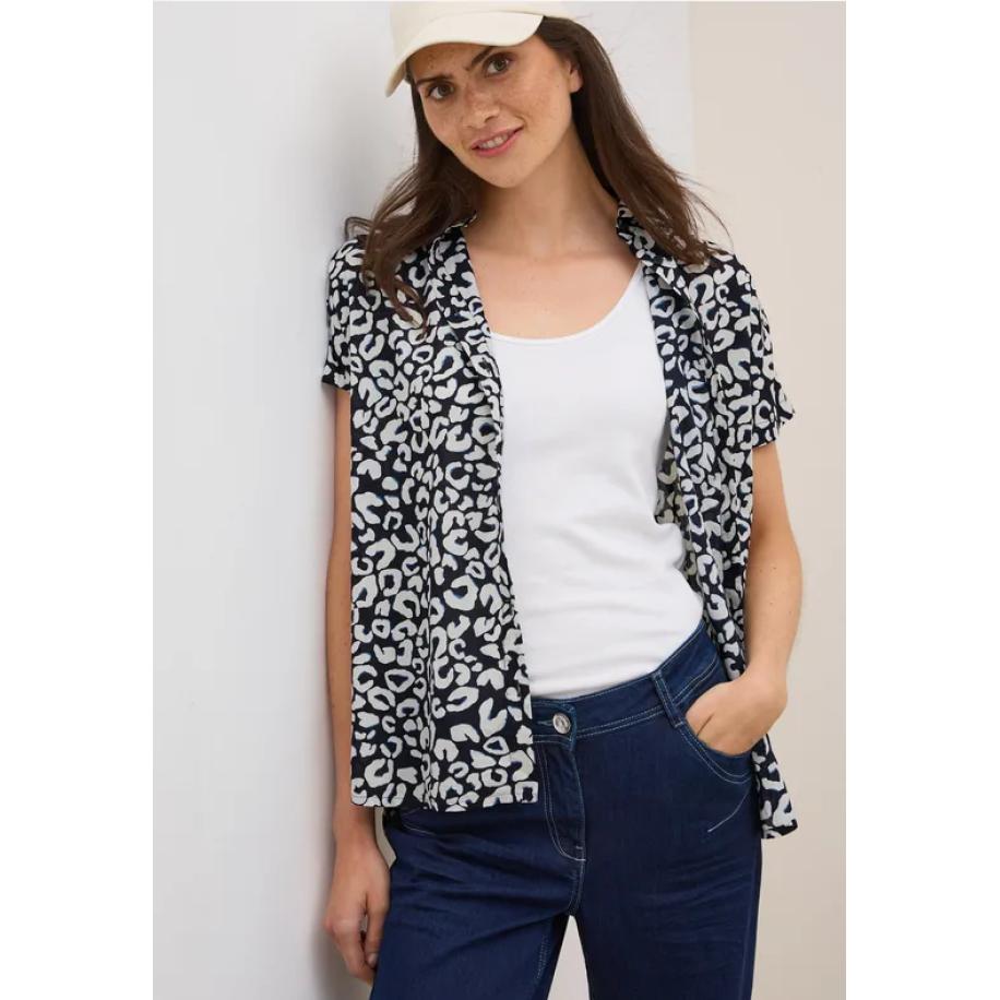 CECIL Katoenen blouse met patroon Blauw