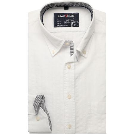 Marvelis Casual Overhemd wit, Gestructureerd