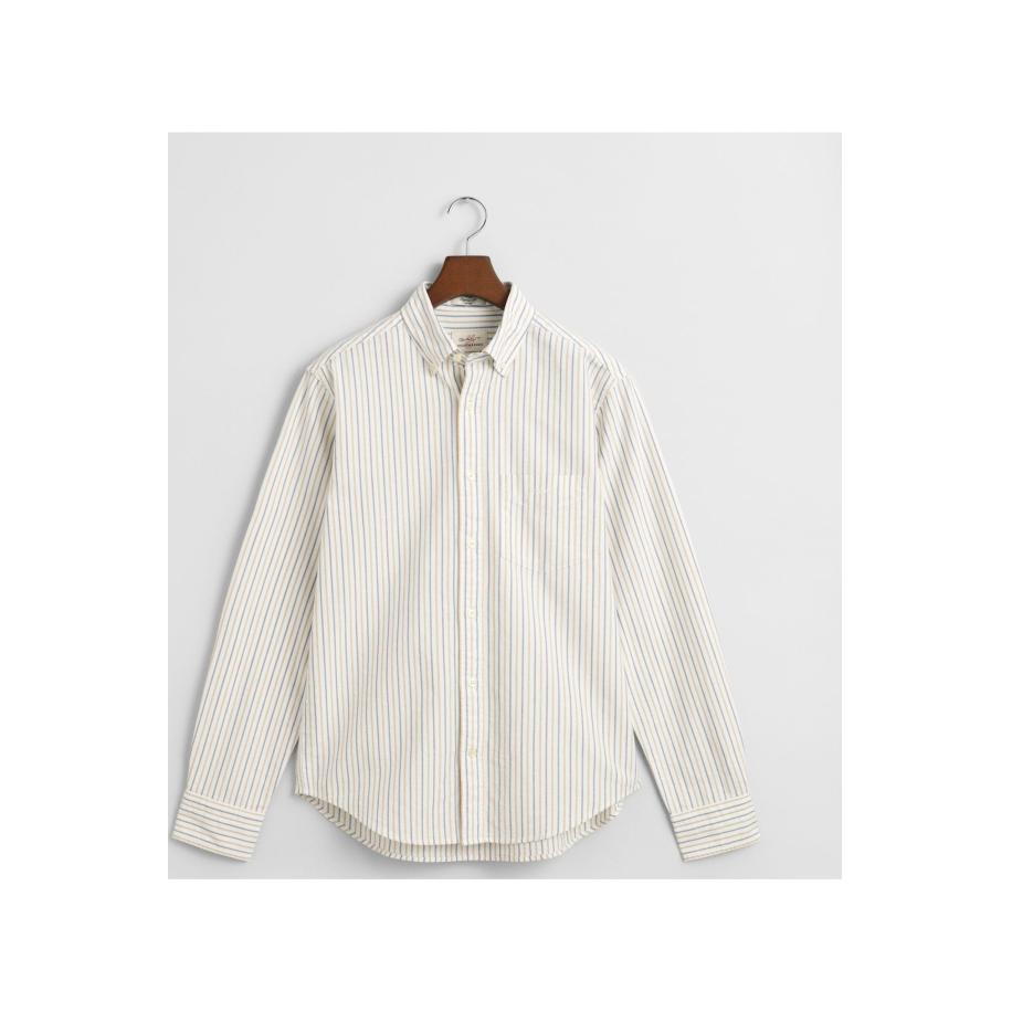 GANT Overhemd ecru, Gestreept Wit