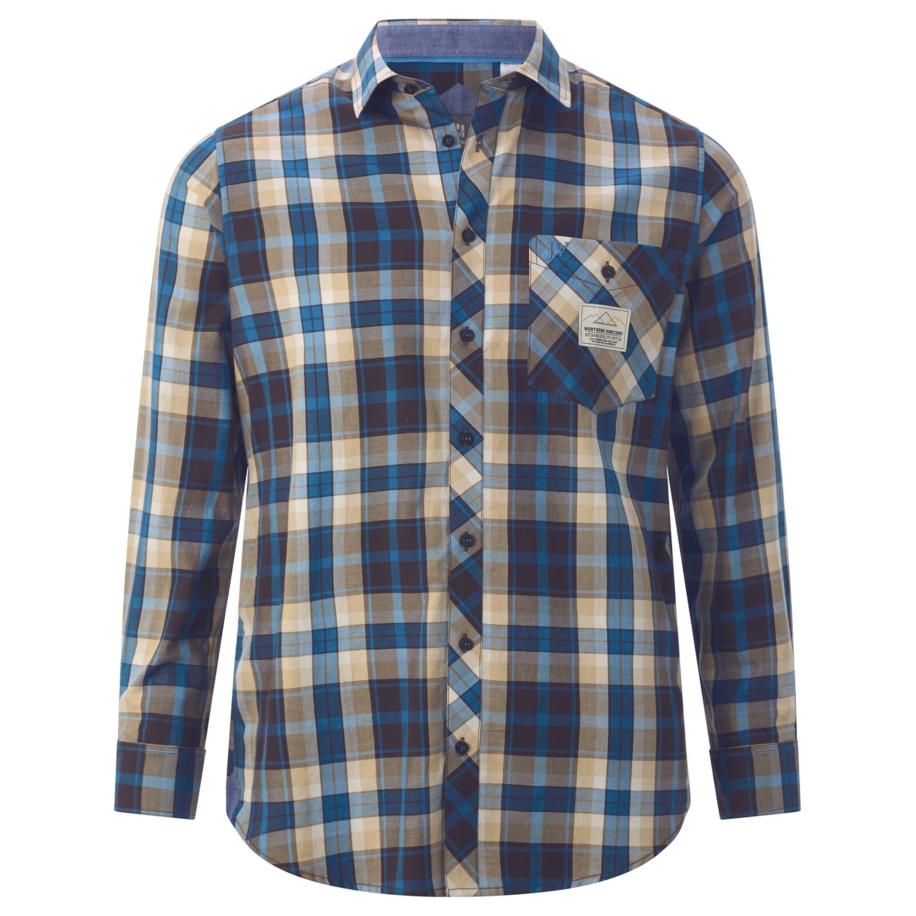 jan vanderstorm Jan Vanderstorm Overhemd Norlund beige / blauw / grijs -