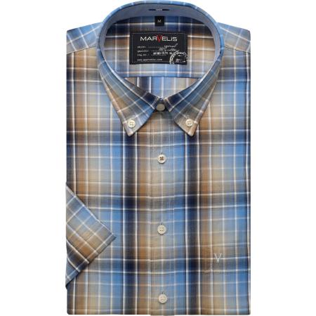Marvelis Casual Overhemd Korte mouw bruin