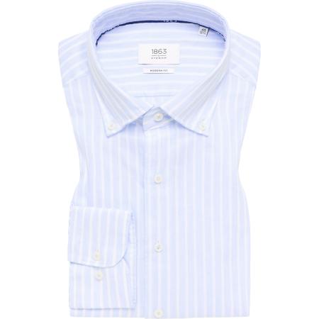 ETERNA 1863 Linnen Overhemd lichtblauw, Gestreept
