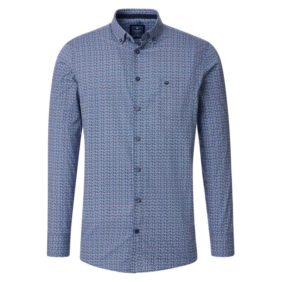 Redmond Casual Overhemd blauw, Bedrukt Blauw