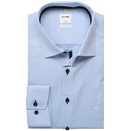 OLYMP Luxor Overhemd blauw, Faux-uni