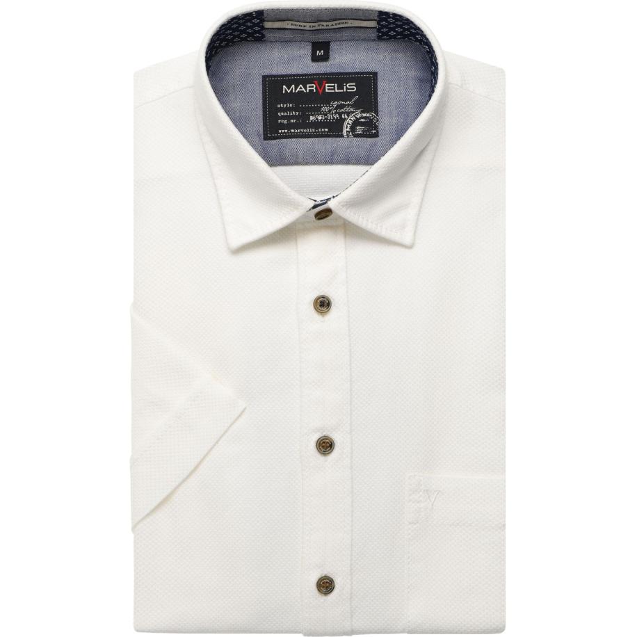 Marvelis Casual Overhemd Korte mouw wit Wit