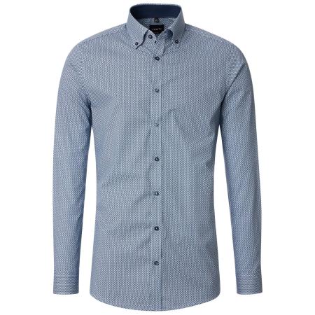Venti Overhemd blauw, Bedrukt