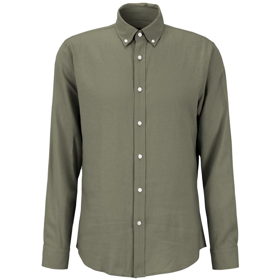 Steffen Klein Overhemd kaki Groen