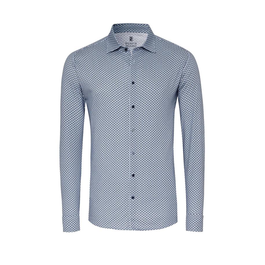 Desoto DESOTO Overhemd navy / lichtblauw / zwart / wit -