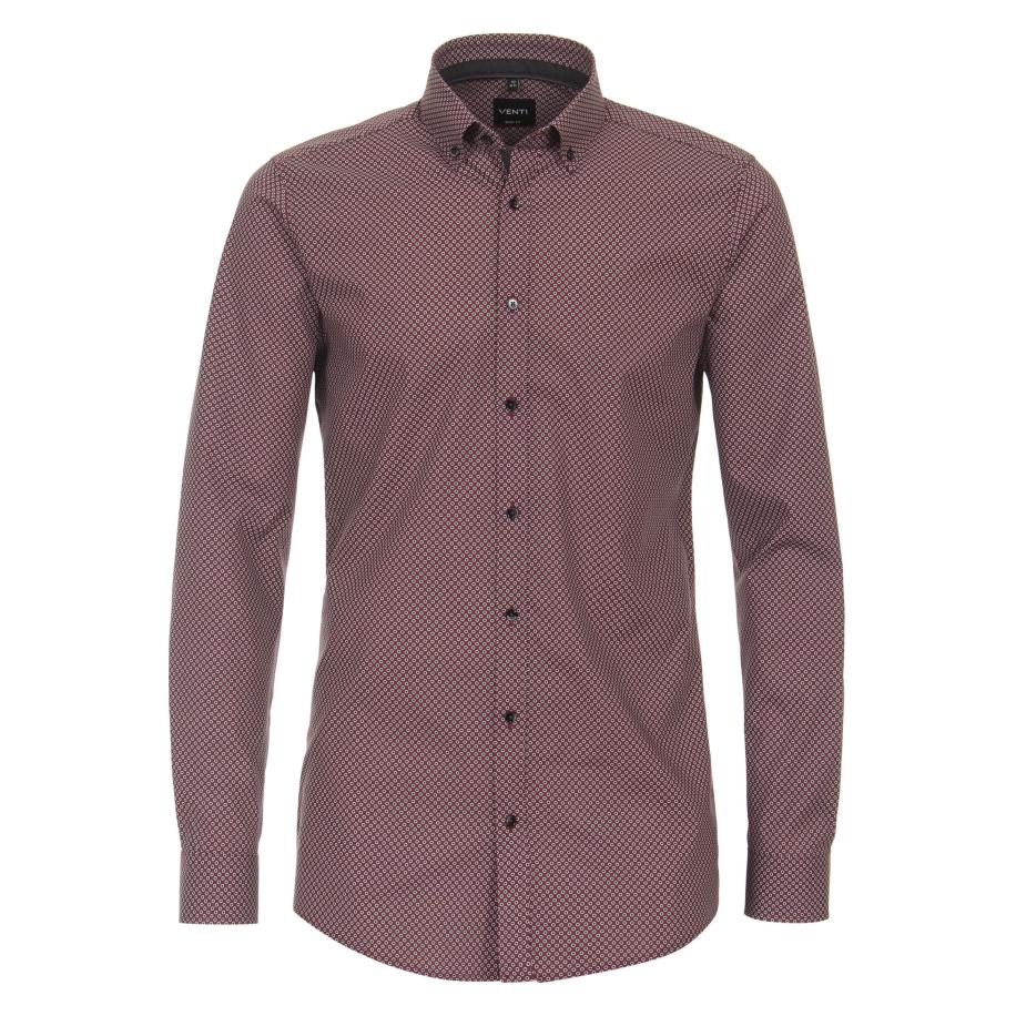 Venti Overhemd rood, Bedrukt Rood