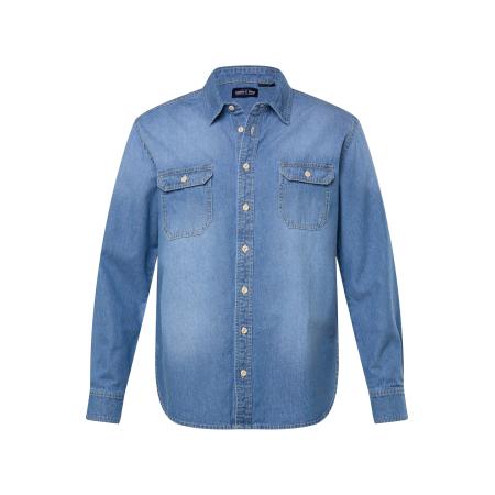 John F. Gee Overhemd blauw denim