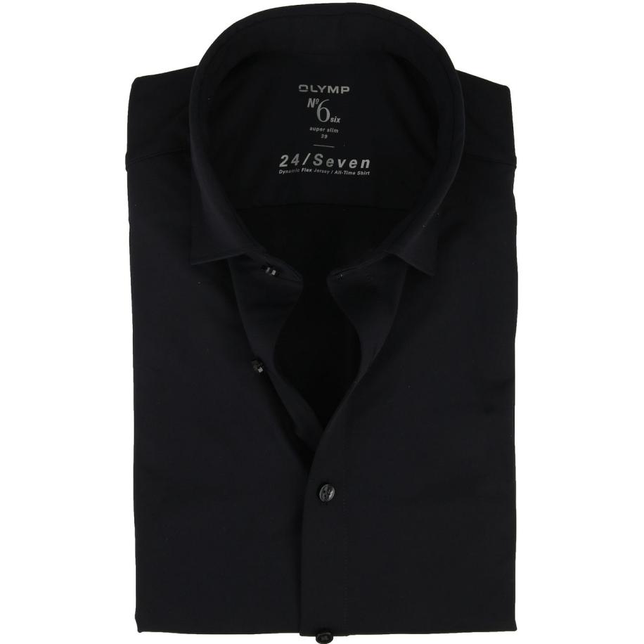 OLYMP No. Six 24/Seven Jersey shirt marine, Effen Blauw