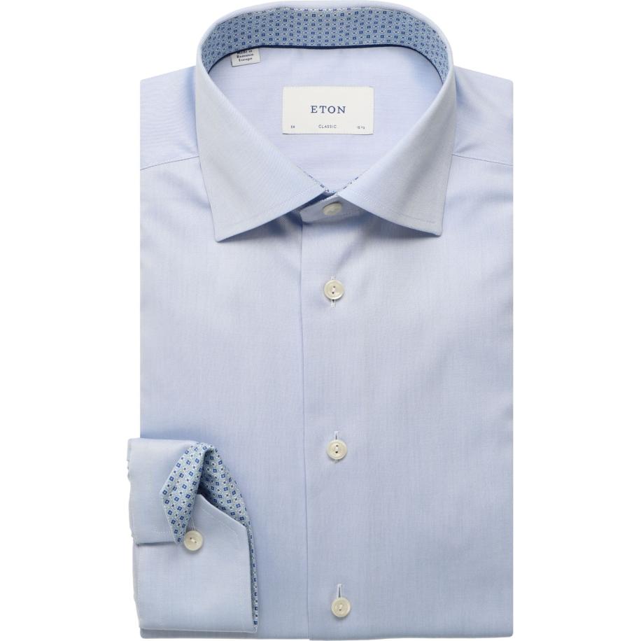 ETON Overhemd lichtblauw, Effen Blauw