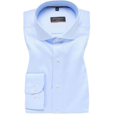 ETERNA Performance Overhemd middenblauw, Gestructureerd