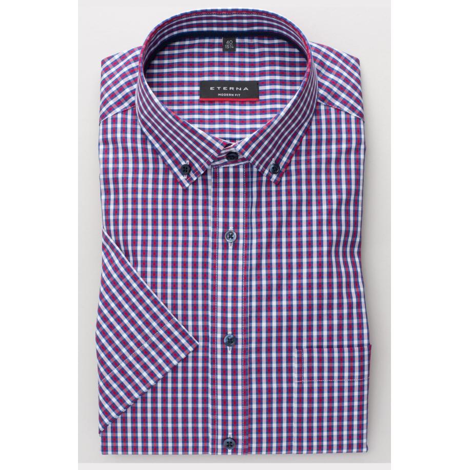 ETERNA Overhemd Korte mouw chianti Rood