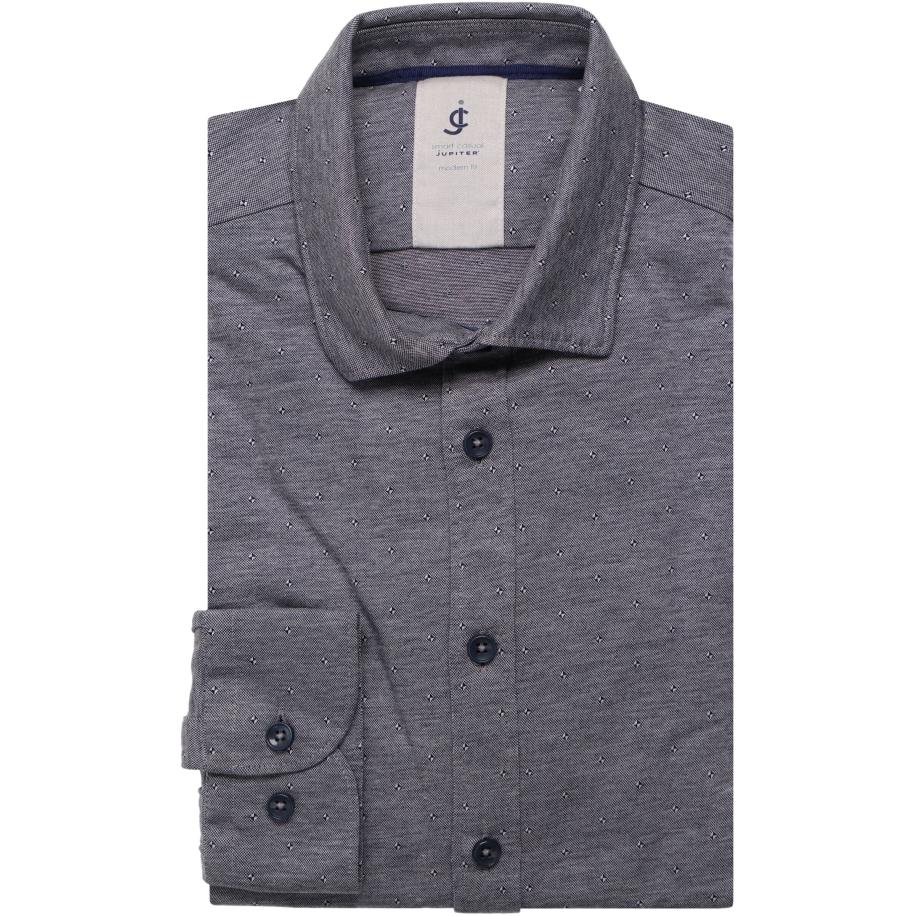 Jupiter Casual Overhemd marine, Effen Blauw