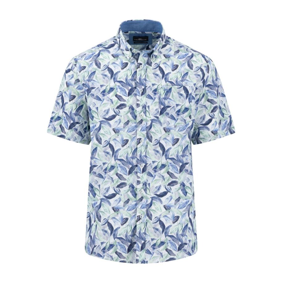 Fynch-Hatton Linnen Overhemd, Bedrukt Multicolor