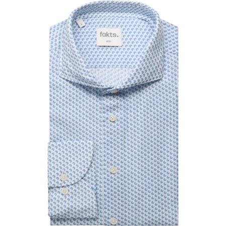 fakts Leisure Linnen Overhemd blauw, Motief