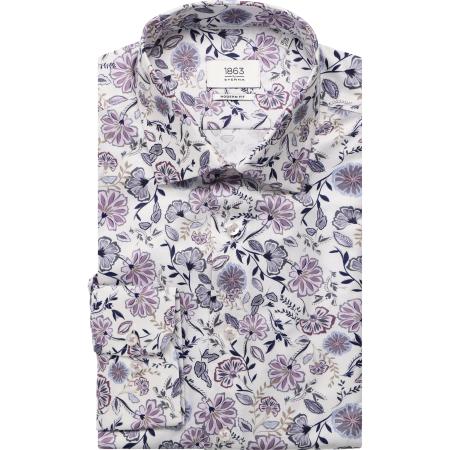 ETERNA 1863 Overhemd lila, Bedrukt