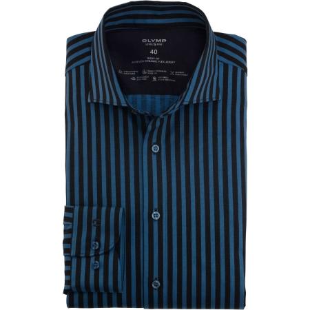 OLYMP Level Five 24/Seven Jersey shirt marine, Gestreept
