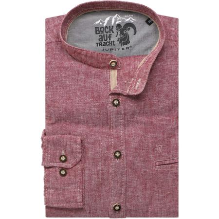Jupiter Traditioneel overhemd bordeaux, Effen