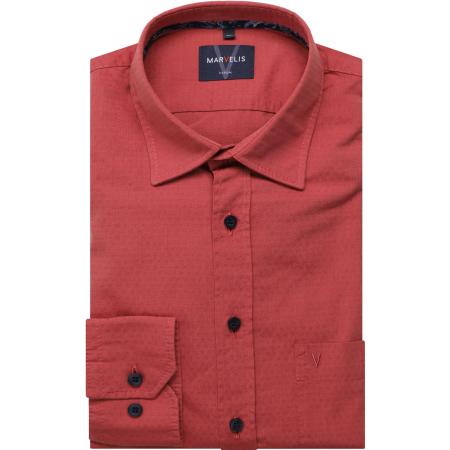 Marvelis Casual Overhemd rood, Effen