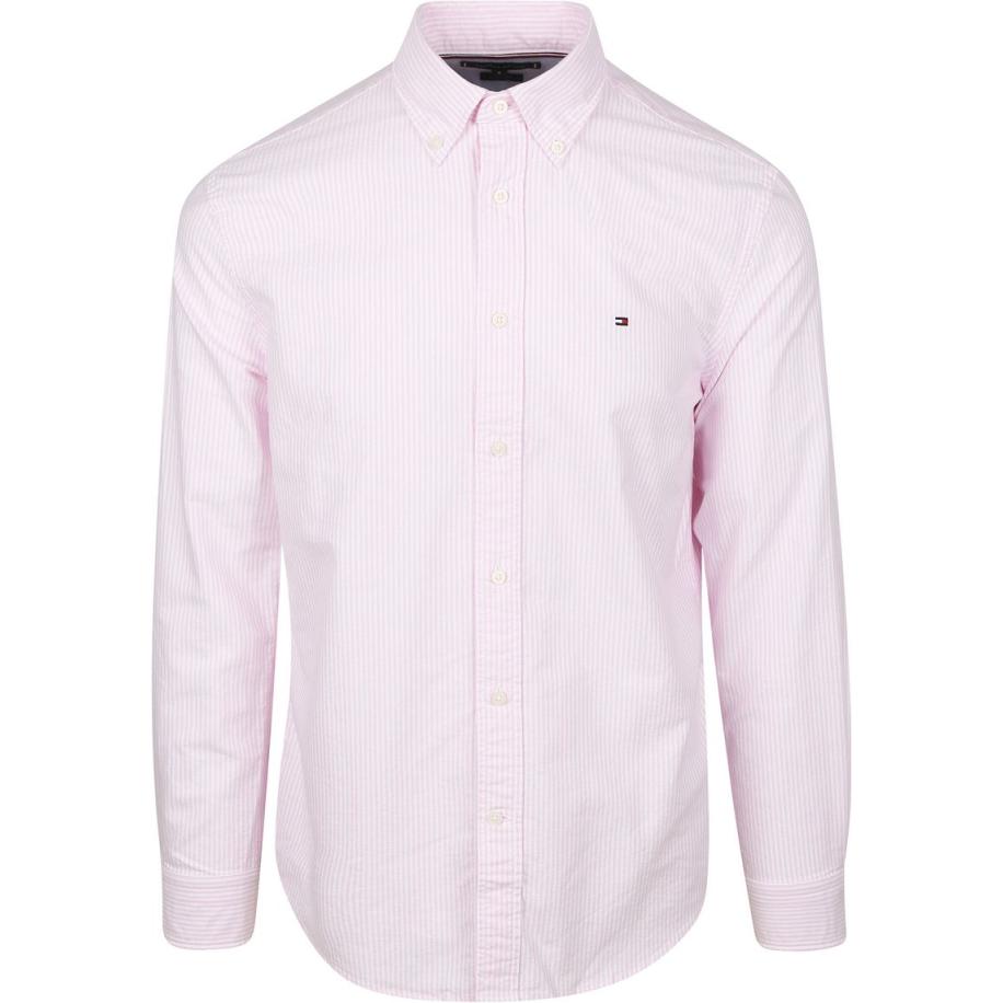 Tommy Hilfiger Oxford Overhemd Streep Roze Roze