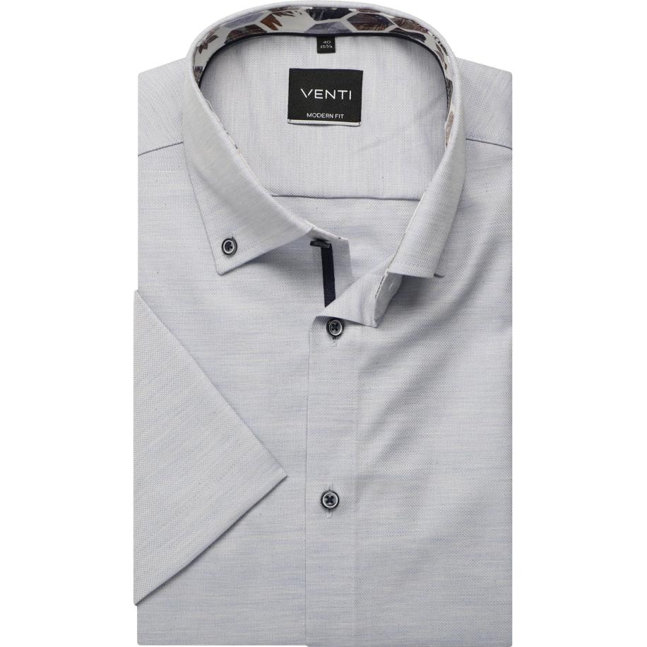 Venti Overhemd Korte mouw blauw Blauw